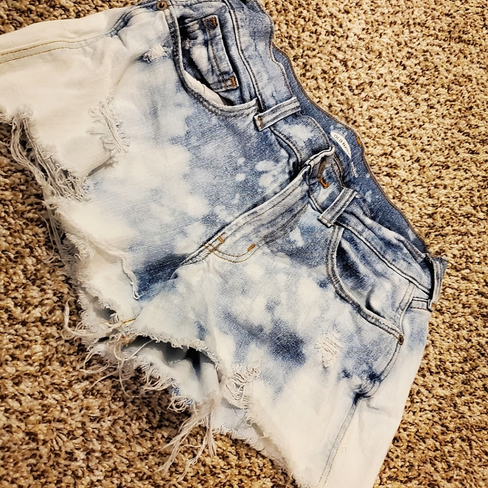 One of a kind, hand bleached shorts